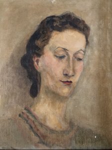 Peinture Portrait Femme Huile Toile Expressionniste 1920 Expressionnisme Art Old