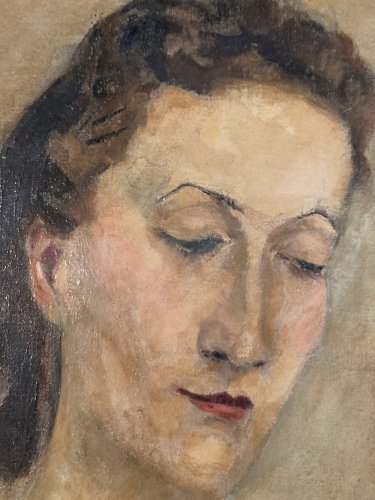 Peinture Portrait Femme Huile Toile Expressionniste 1920 Expressionnisme Art Old