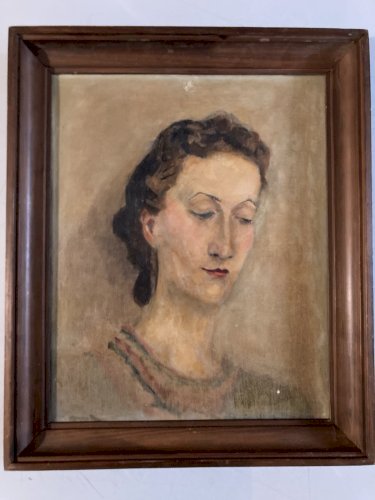 Peinture Portrait Femme Huile Toile Expressionniste 1920 Expressionnisme Art Old