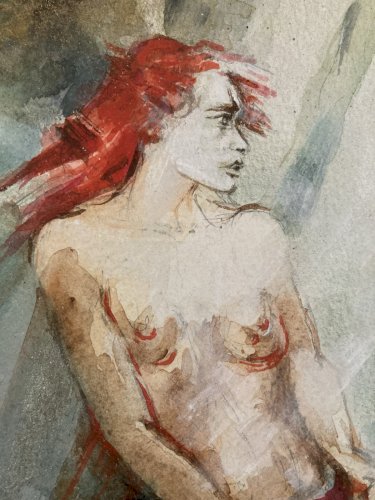 Peinture Portrait Femme Louis SOGNOT Huile Expressionniste 1939 Expressionnisme