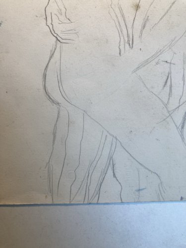 Peinture Portrait Homme Gouache Papier Expressionniste 1950 Expressionnisme Art