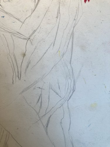 Peinture Portrait Homme Gouache Papier Expressionniste 1950 Expressionnisme Art