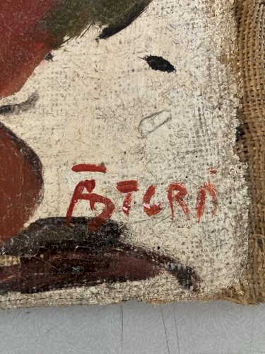 Peinture portrait Huile sur toile Cubiste 1940 cubisme a identifier Berger