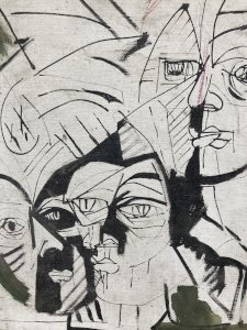 Portrait painting Oil on canvas Cubist 1970 cubism to identify