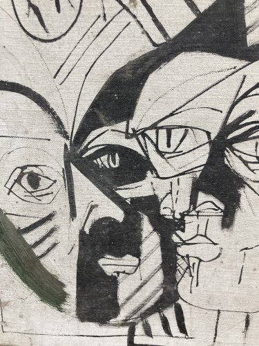 Peinture portrait Huile sur toile Cubiste 1970 cubisme a identifier