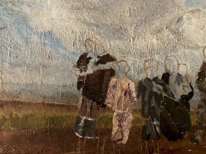 Peinture Portrait Huile Toile Expressionniste 1940 Expressionnisme Painting Art