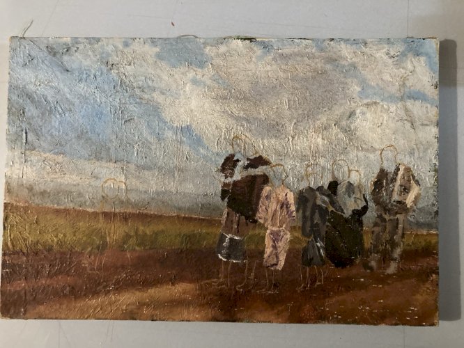 Peinture Portrait Huile Toile Expressionniste 1940 Expressionnisme Painting Art