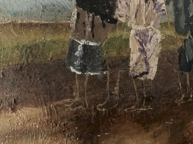 Peinture Portrait Huile Toile Expressionniste 1940 Expressionnisme Painting Art