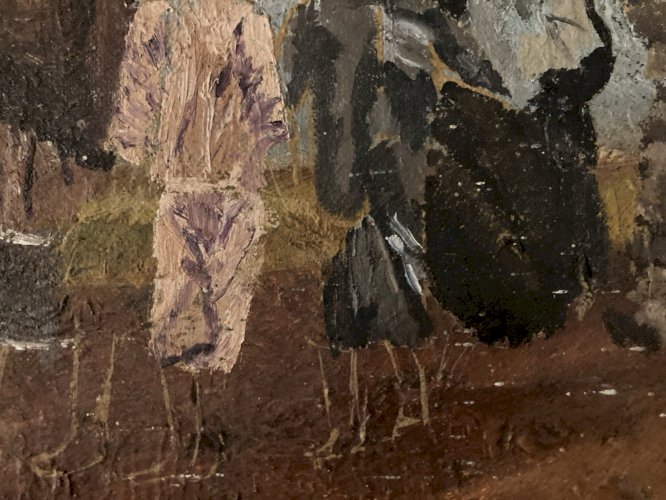 Peinture Portrait Huile Toile Expressionniste 1940 Expressionnisme Painting Art