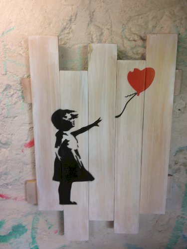Peinture sur bois style street art
