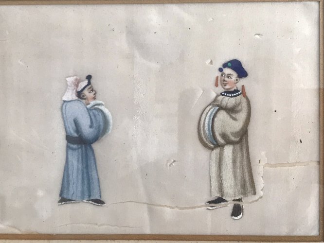 Peinture Sur Calque Chine Seconde Moitié Du XIXème Antique Ancien Art Asiatique