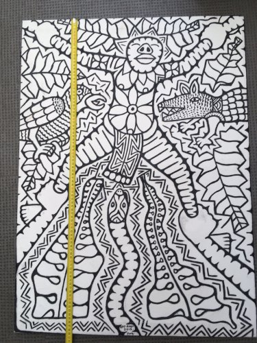 Peinture Sur Toile Dessin Art Brut Outsider 2012 Apa Hugo PNG