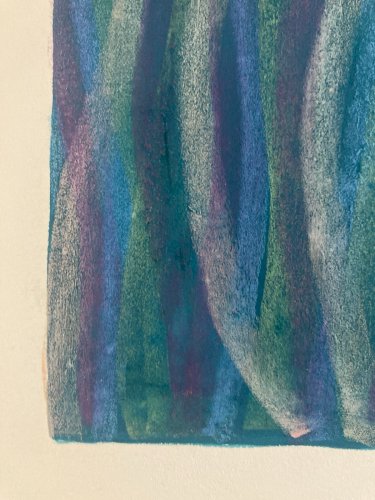 Peinture Technique Mixte Gouache Pastel À Identifier 1973 Abstrait Abstraction