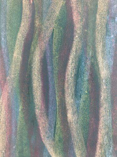 Peinture Technique Mixte Gouache Pastel À Identifier 1973 Abstrait Abstraction
