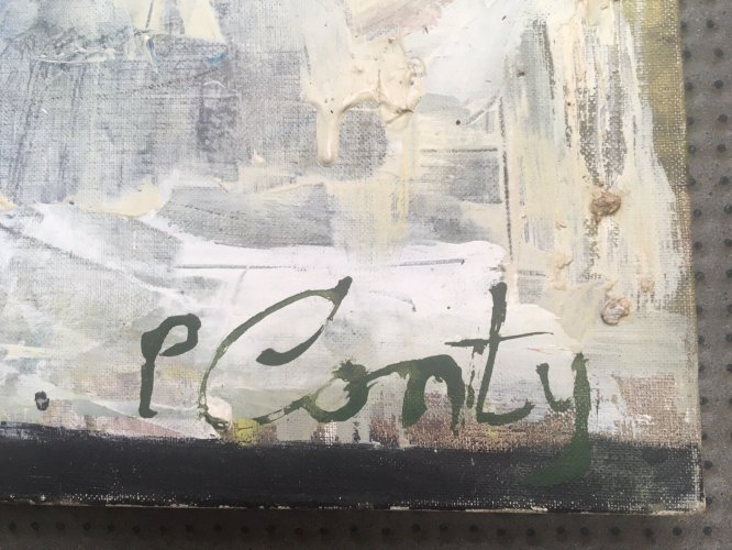 Peinture Vive Hst Huile Sur Toile Signé Patrick Conty XXe Labyrinthe