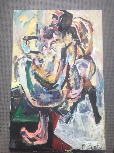 Peinture Vive Hst Huile Sur Toile Signé Patrick Conty XXe Labyrinthe