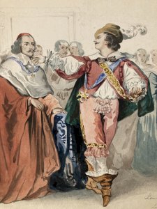 Watercolor Paintings on Paper 1842 Louis XIII Mazarin Draped Fabrics to Identify
