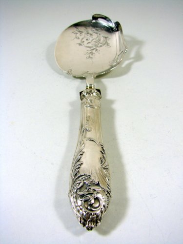 Pelle à Friandises Manche Argent Sculpté Fin XIX° Style Rocaille