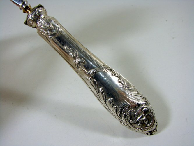 Pelle à Friandises Manche Argent Sculpté Fin XIX° Style Rocaille