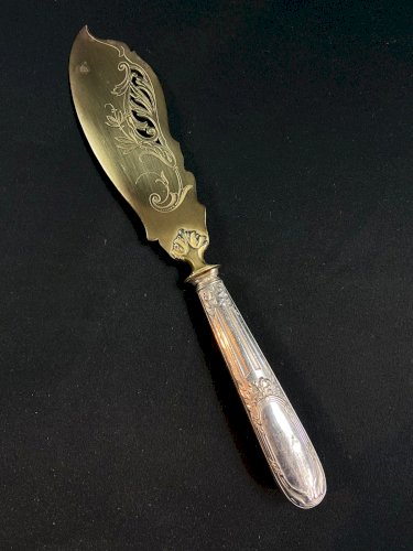 Pelle à glace de style Louis XV manche en argent fin XIXe