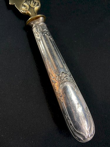 Pelle à glace de style Louis XV manche en argent fin XIXe