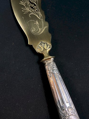 Pelle à glace de style Louis XV manche en argent fin XIXe