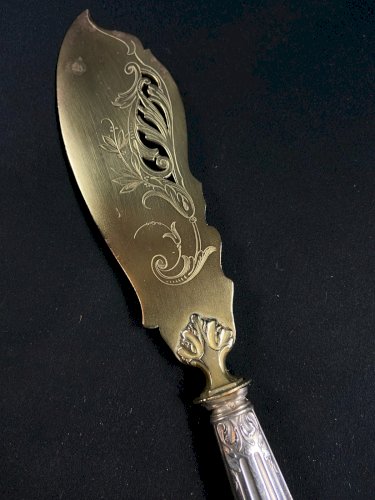 Pelle à glace de style Louis XV manche en argent fin XIXe