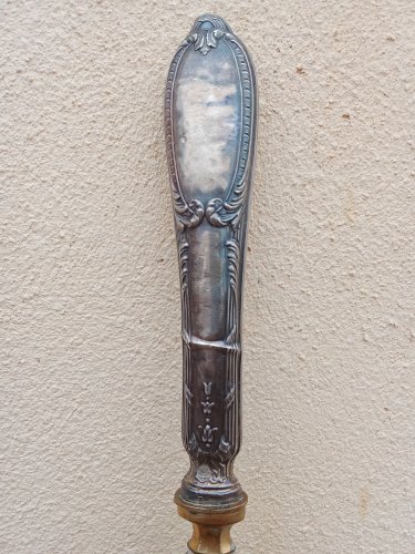 Pelle à tarte ancienne manche en argent fourré 