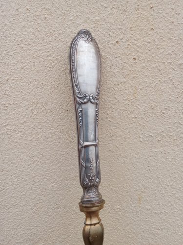 Pelle à tarte ancienne manche en argent fourré 