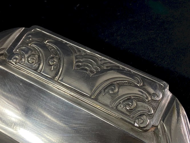 Pelle de table en métal argenté Art Déco 1930