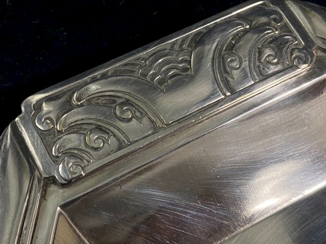 Pelle de table en métal argenté Art Déco 1930