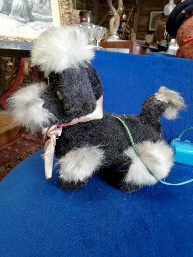 Peluche Ancienne chien téléguidé/jouet ancien/old English toy/Old dog plush