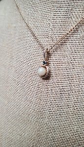 Pendentif ancien argent 835 et perle de culture