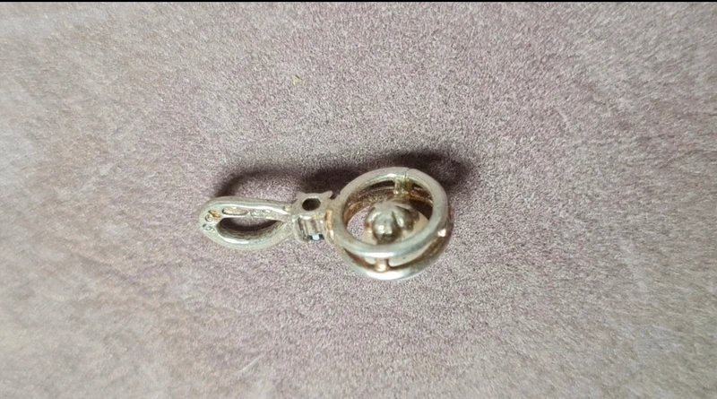 Pendentif ancien argent 835 et perle de culture