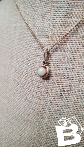 Pendentif ancien argent 835 et perle de culture