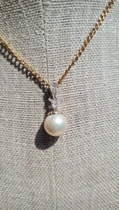 Pendentif ancien art déco saphir et fausse perle