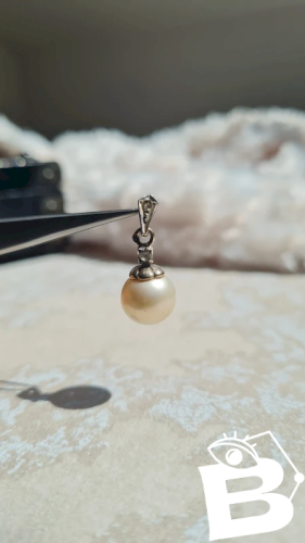 Pendentif ancien art déco saphir et fausse perle