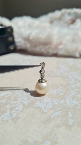 Pendentif ancien art déco saphir et fausse perle