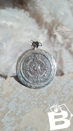 Pendentif ancien calendrier Maya en argent-grande médaille 15,95 grs