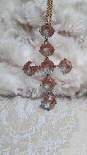 Pendentif ancien croix pierre saphiret ou saphirette -  1900