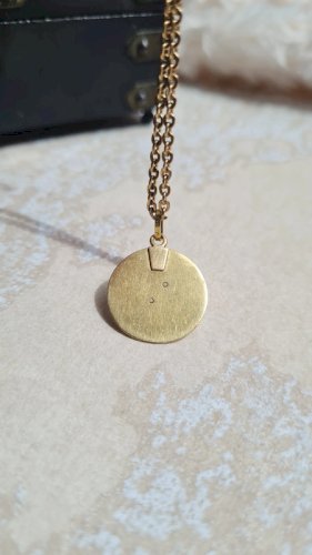 Pendentif ancien émaillé avec une coccinelle saphir - porte-bonheur - plaqué or