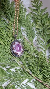 Vintage enamel pendant signed 1920s-30s