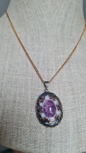 Pendentif ancien émaillé signé années 20-30