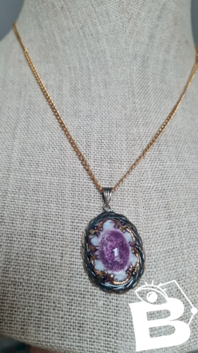 Pendentif ancien émaillé signé années 20-30