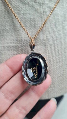 Pendentif ancien émaillé signé années 20-30