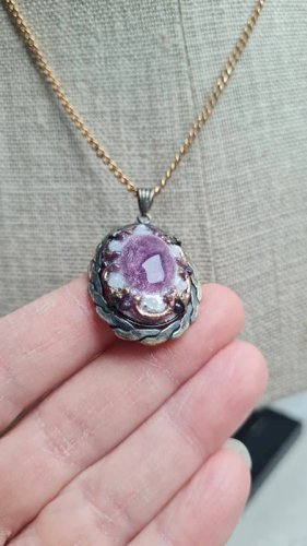 Pendentif ancien émaillé signé années 20-30