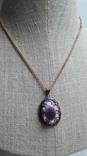 Pendentif ancien émaillé signé années 20-30