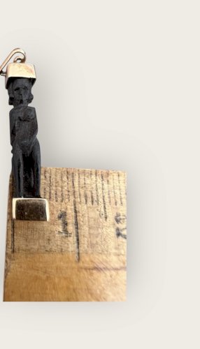 pendentif ancien or 18 carats Bois Vintage Sculpture Ethnique Afrique Unisexe