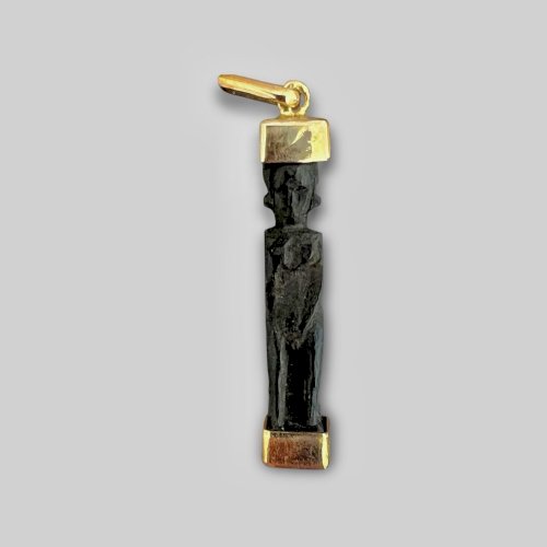 pendentif ancien or 18 carats Bois Vintage Sculpture Ethnique Afrique Unisexe