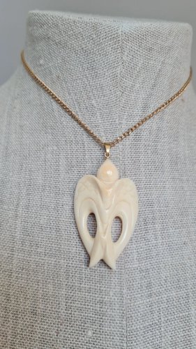 Pendentif ancien oversize en matière noble hirondelle signée ( F.Migeon )